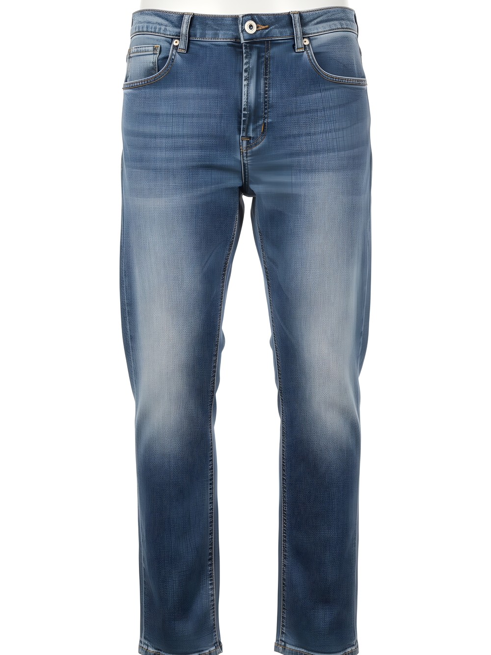 True Luck Men's Straight Fit Washed Blue Jeans Size 34/30